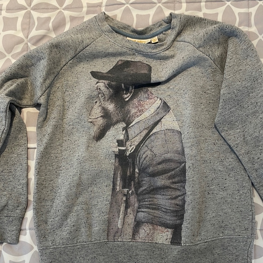 Soft Gallery Chaz sweatshirt gray black monkey-art